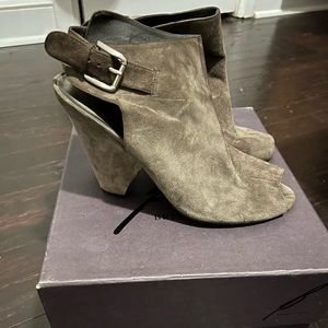 Gray suede booties size 9